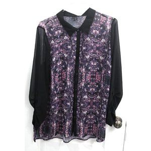 Maurices Womens Long Sleeve Long Blouse with Sheet Material Size 2